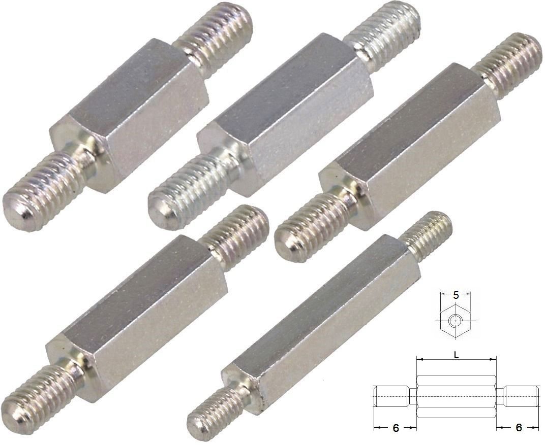 Separador Hexagonal Metal M3 Doble Rosca Exterior